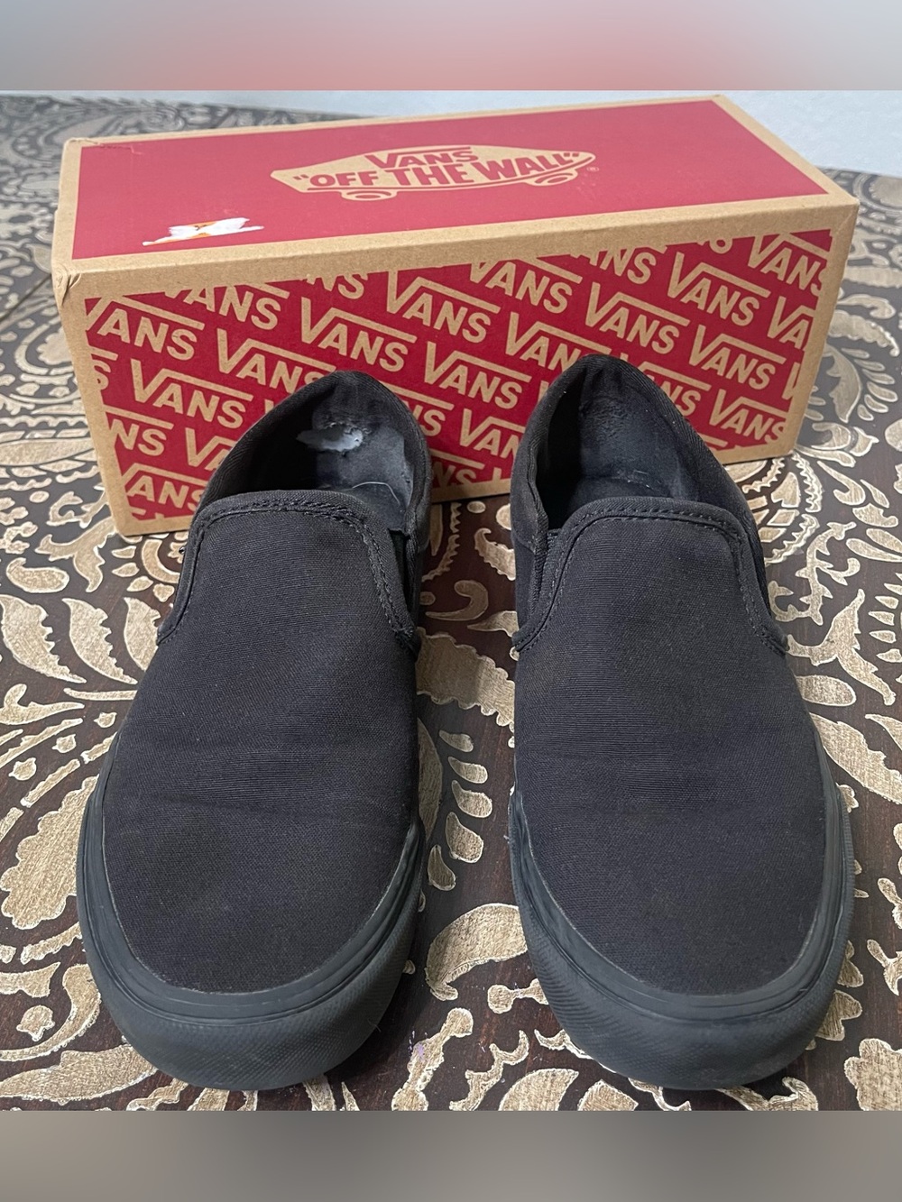 Vans Black Canvas Slip-On Sneakers